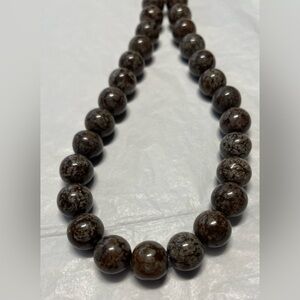 Brown snowflake obsidian necklace by Jay King